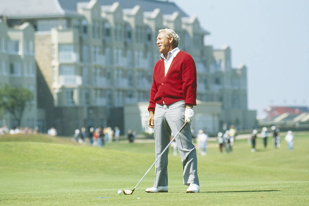 Arnold Palmer at St Andrews during The 119th Open in 1990